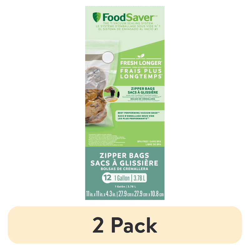 1 Gallon Zipper Bags - 24 Pack, Reusable Food Storage Bags