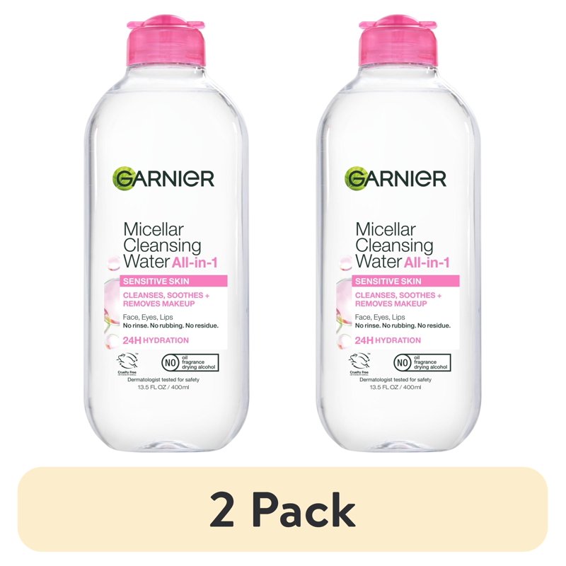 Micellar Cleansing Water - All-in-One Makeup Remover, 2 Pack, 13.5 fl oz