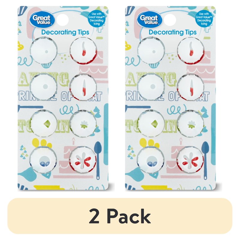 Decorating Tips Set - 8 Count, 2 Pack for Cakes & Cupcakes