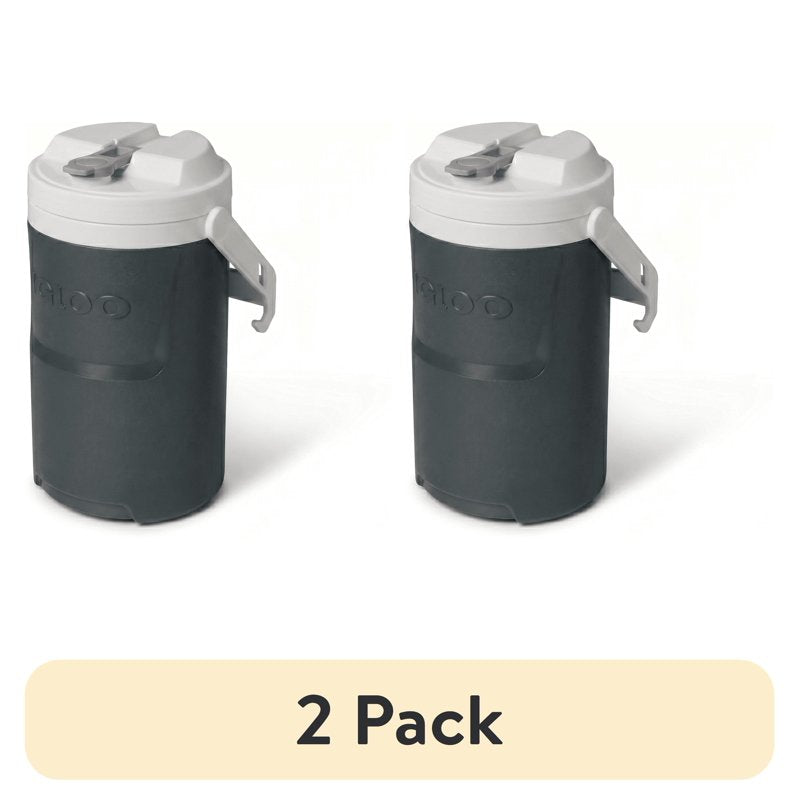 ½ Gallon Insulated Sports Beverage Jug with Hooks - Charcoal Gray, 2 Pack