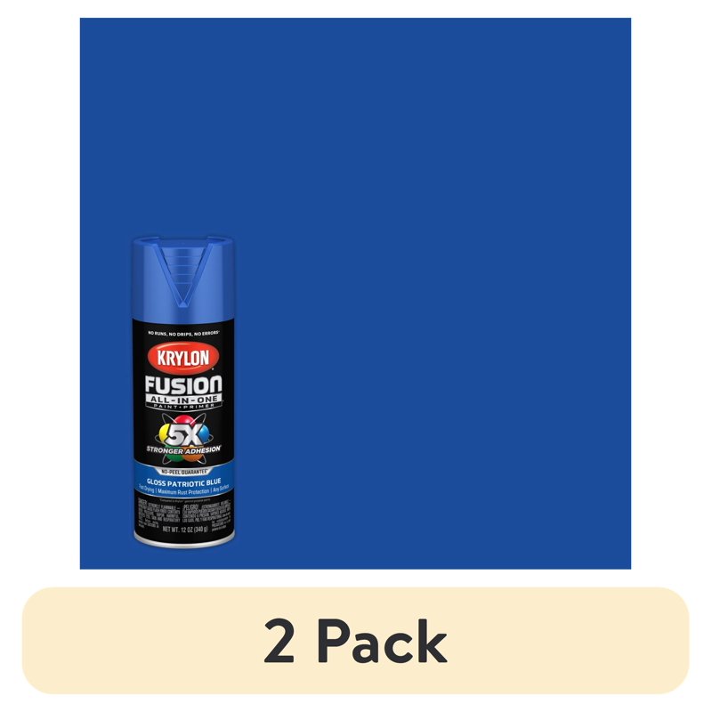 Krylon Fusion All-In-One Gloss Spray Paint - Patriotic Blue, 2 Pack