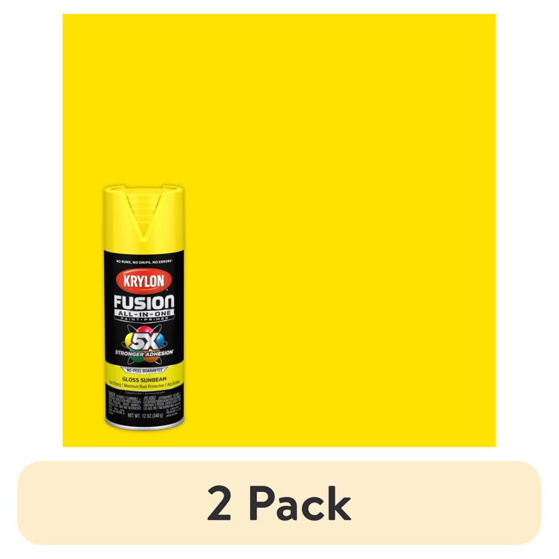 Gloss Spray Paint - Sunbeam, 12 oz, 2 Pack - Krylon Fusion All-In-One