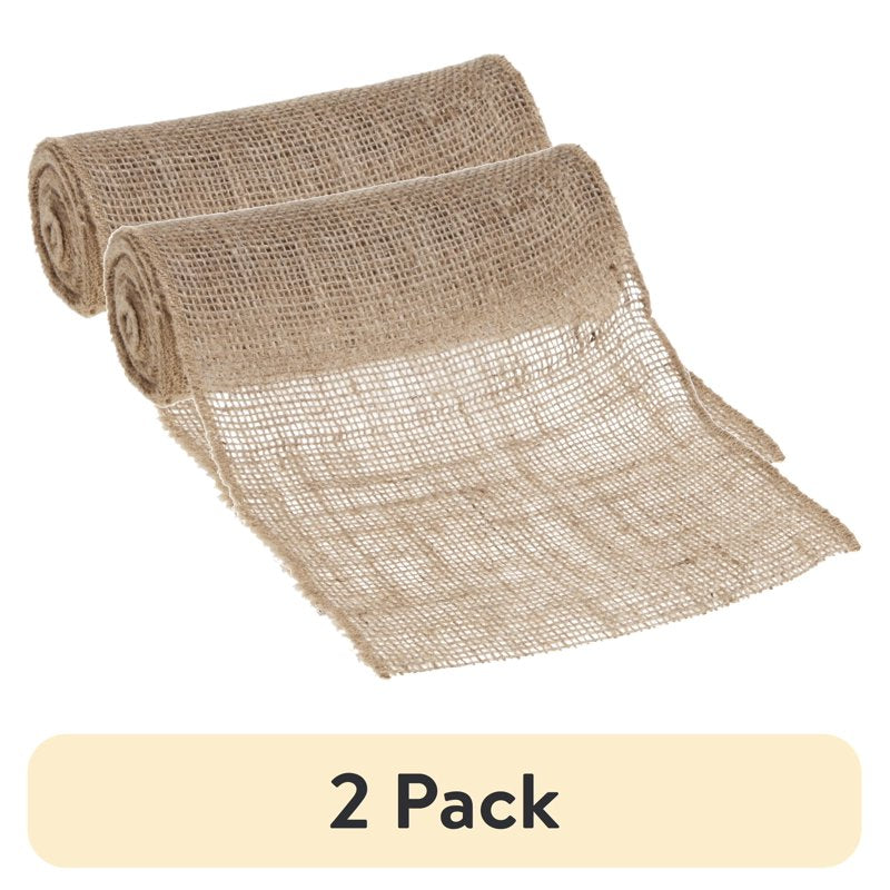 Natural Burlap Fabric Roll 8" x 5 Yards – 2 Pack for DIY Crafts & Home Decor