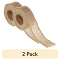 Natural Burlap Ribbon Set - 2 Pack, 1.5W x 3 Yards, Gold Tinsel & Natural Colors with Variation of Natural & Natural Gold Tinsel 2 Pack