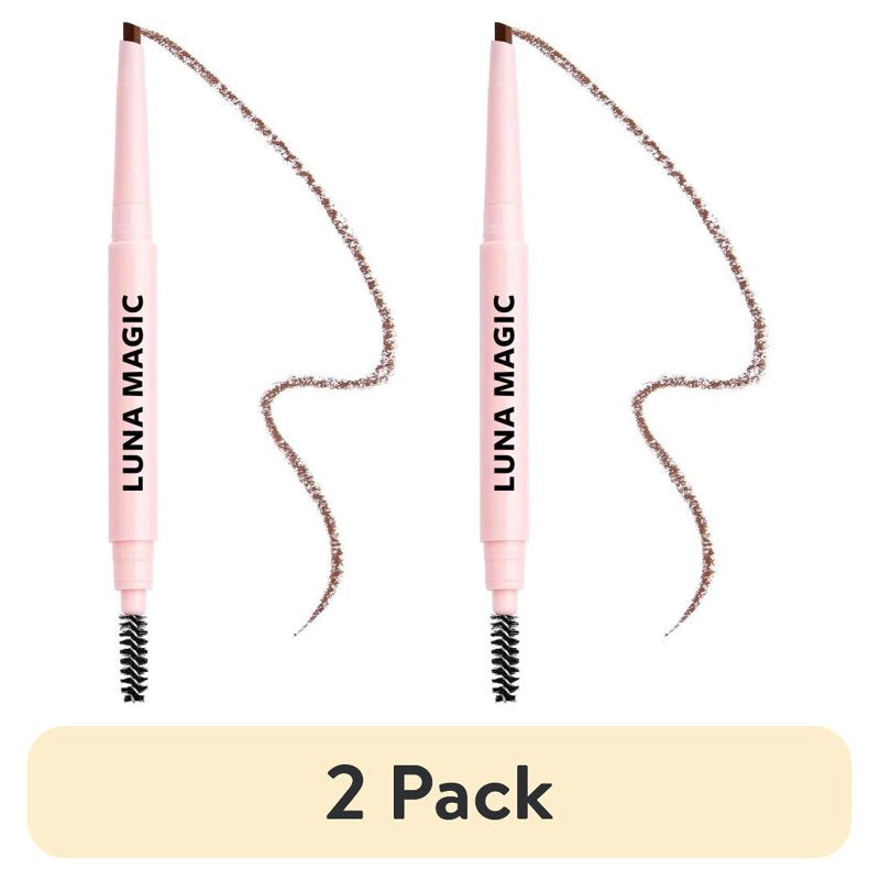 Precision Eyebrow Pencil with Spoolie Brush - 2 Pack, Brown