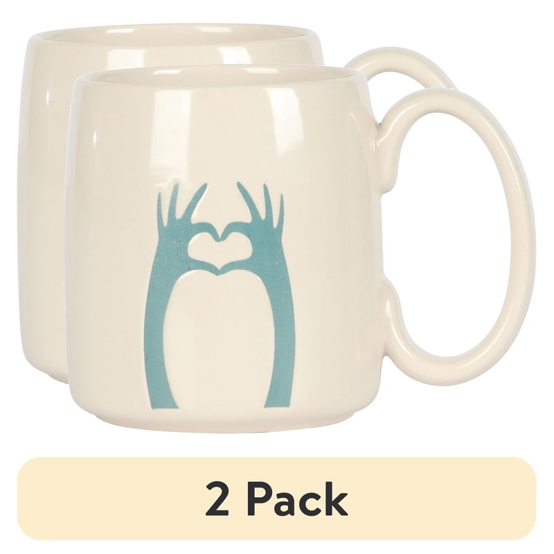 Ceramic Heart Hands Mug - 2 Pack
