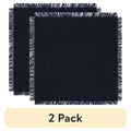 Solid Black Cotton Napkin Set - 18" x 18" - 2 Pack