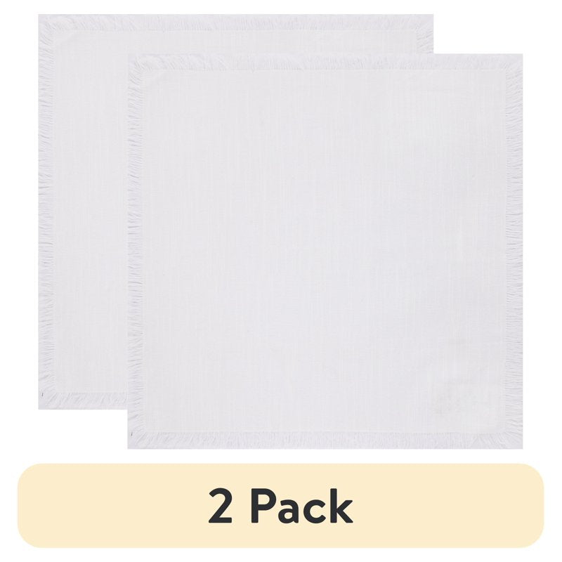4 Pack White Cotton Napkin Set - 18" x 18" - Machine Washable