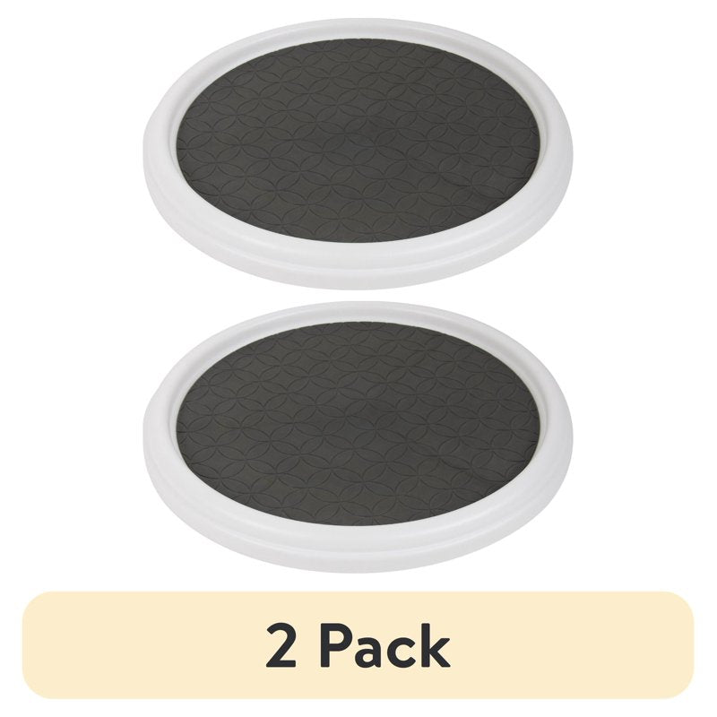 12" Non-Skid Plastic Lazy Susan Turntable Organizer - 2 Pack