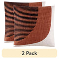 (2 Pack) Geometric Decorative Throw Pillows for Sofa & Bed - 18x18 in, Red Canyon - Indoor Home Decor Variation 2