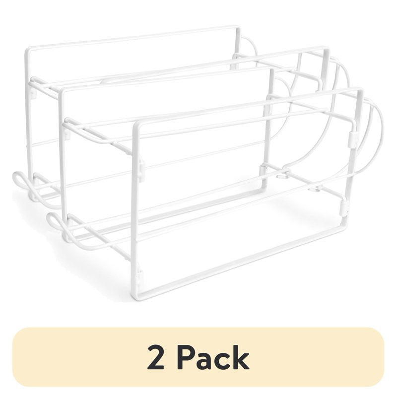 2 Pack 2-Tier Beverage Dispenser Stand - White Drink Organizer