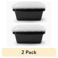 8-Cup Tall Square Meal Prep Containers - 2 Pack with Lids