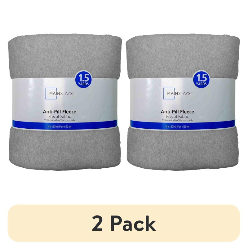 Mainstays Heather Gray 2-Pack 1.5 Yards Lux Anti-Pill Fleece Fabric for Crafts