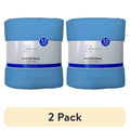 2 Pack Medium Blue Fleece Fabric 1.5 Yards Anti-Pill Plush Material for Sewing