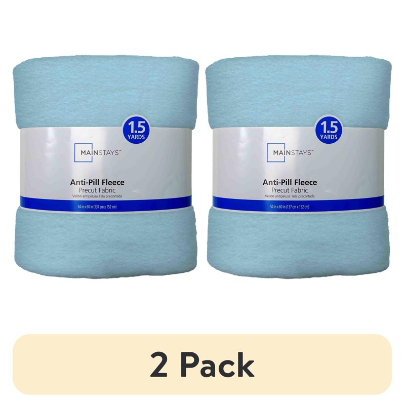 2 Pack Mint Polyester Fleece Fabric 58" x 1.5 Yards Anti-Pill for Crafts