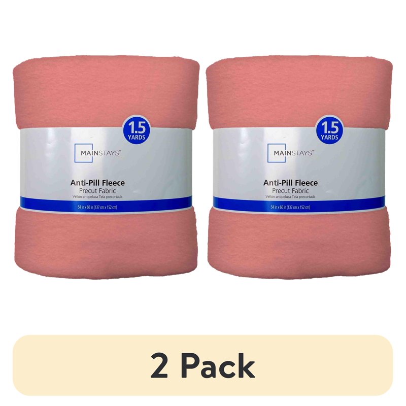 Coral Anti-Pill Fleece Fabric 1.5 Yards for Sewing & Craft Projects - 2 Pack
