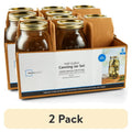 64 oz Wide Mouth Mason Jars - 2 Pack Glass Canning Jars