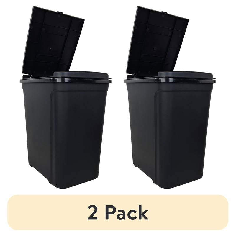 7.6 Gallon Kitchen Trash Can - 2 Pack with Touch Top Lid, Black