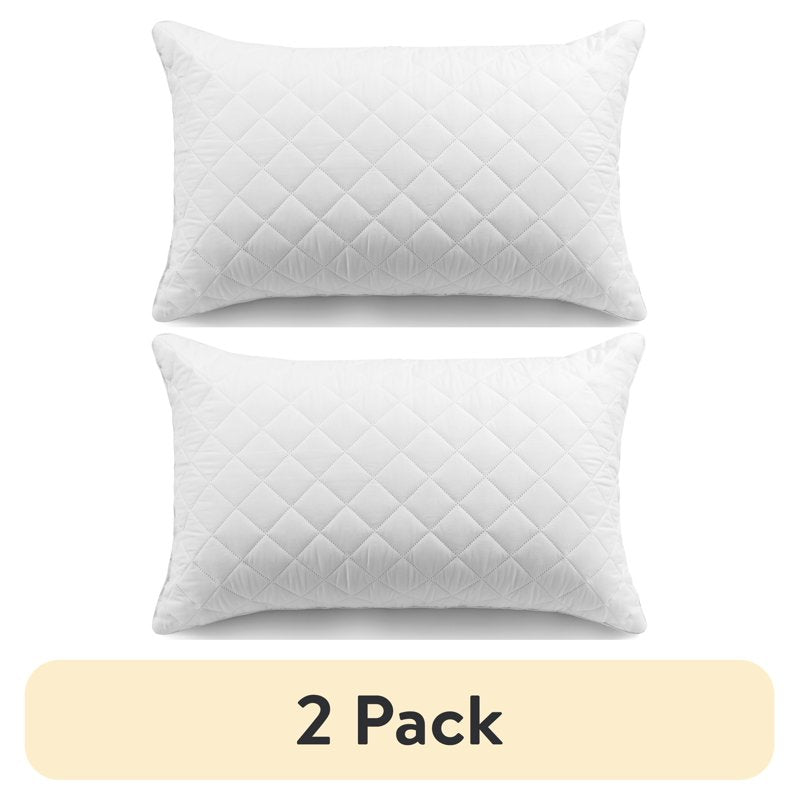 (2 Pack) Mainstays King Microfiber Foam Cluster Bed Pillow - Antimicrobial