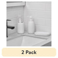 Mainstays Ceramic Stoneware Bath Accessory Set - White, 2 Pack