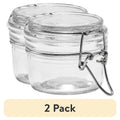 2 Pack Clear Glass Airtight Food Storage Jars with Lids - 5 oz