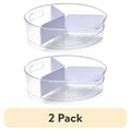 Clear Lazy Susan Turntable with Removable Dividers - 2 Pack