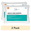 (2 Pack) Mainstays Back & Side Sleeper Bed Pillow - Standard/Queen, Extra Firm Support