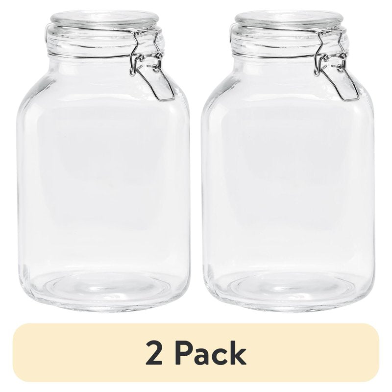 Airtight Glass Storage Jars - 106 oz - 2 Pack Canisters