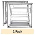 (2 Pack) Mainstays Large Stackable Slide-Out Drawer Organizer - Satin Nickel, 15 x 10 x 9.3 in L Variation
