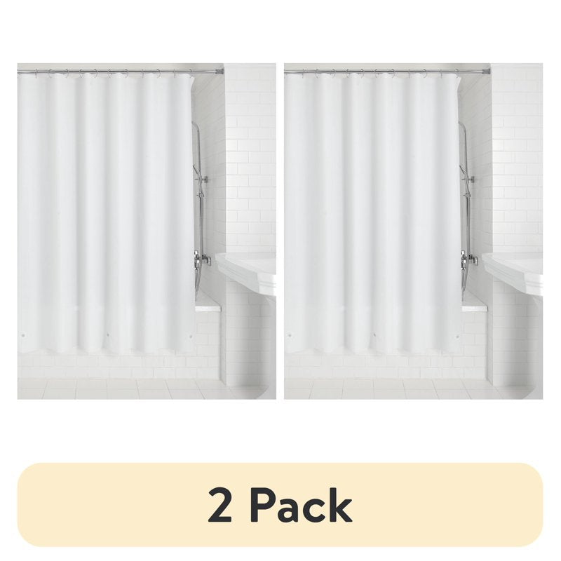 (2 Pack) Mainstays Lightweight PEVA Shower Curtain Liner 70x71 Inches - White