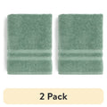 (2 Pack) Mainstays Performance Bath Towels - Quick Dry, Fade Resistant, Green Sage
