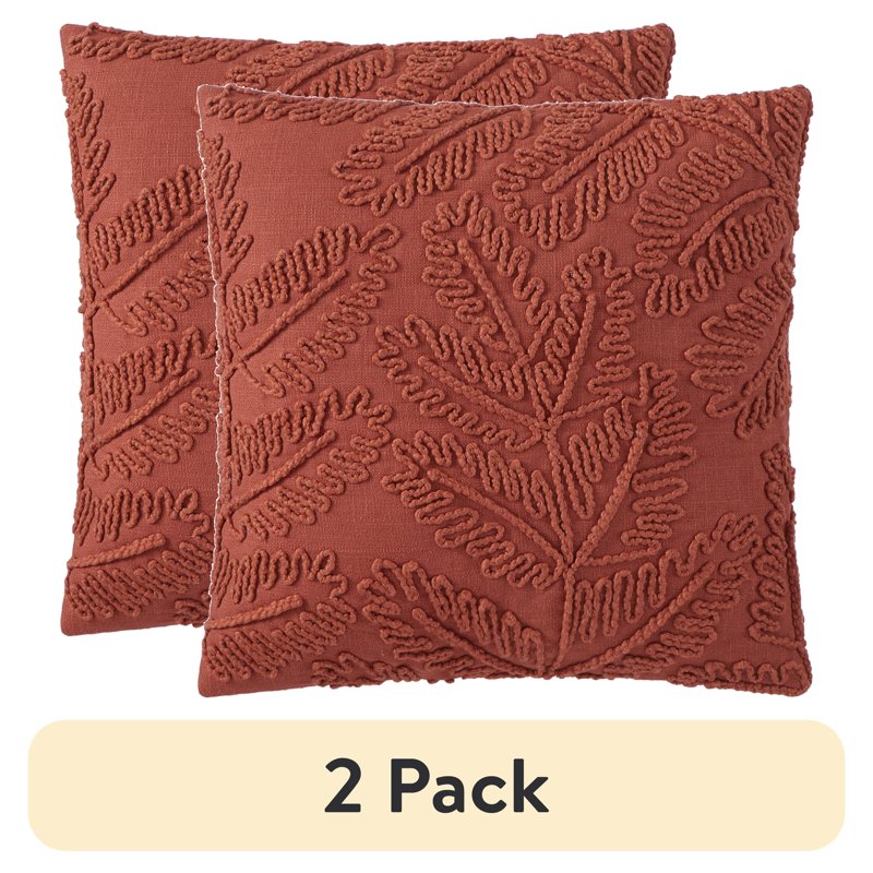 2 Pack Decorative Throw Pillows - Red Canyon Fern 18x18 Inches
