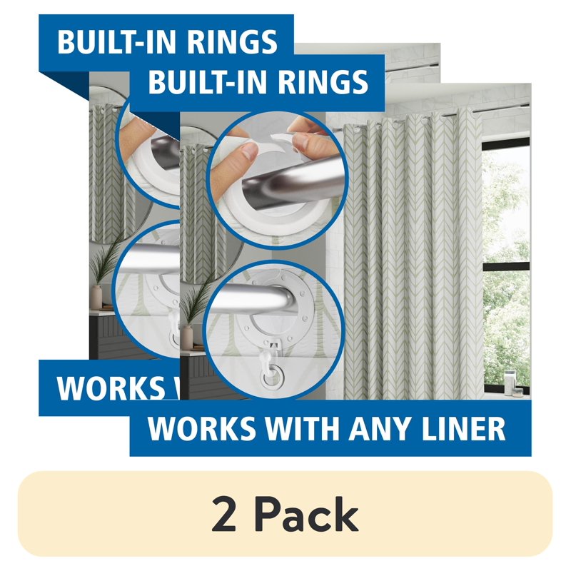 Sage Green 2 Pack Easy Hang Hookless Shower Curtain 70 x 74 Inches - Waterproof Polyester