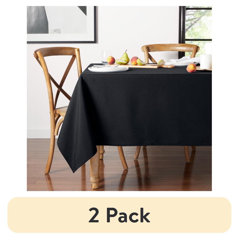 Fabric Tablecloth - Black, 60" x 102", 2 Pack