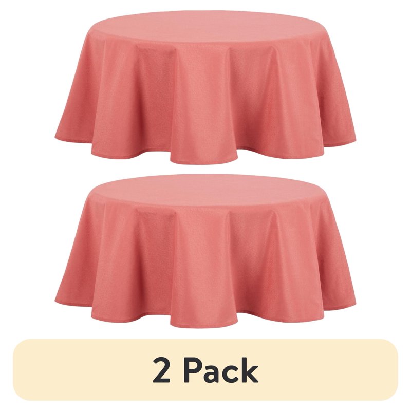 70" Round Fabric Tablecloth - Brick Color, 2 Pack