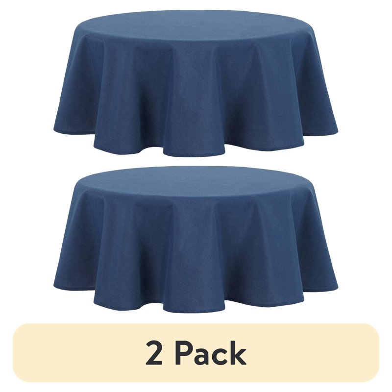 Navy Fabric Tablecloth - 70" Round, 2 Pack