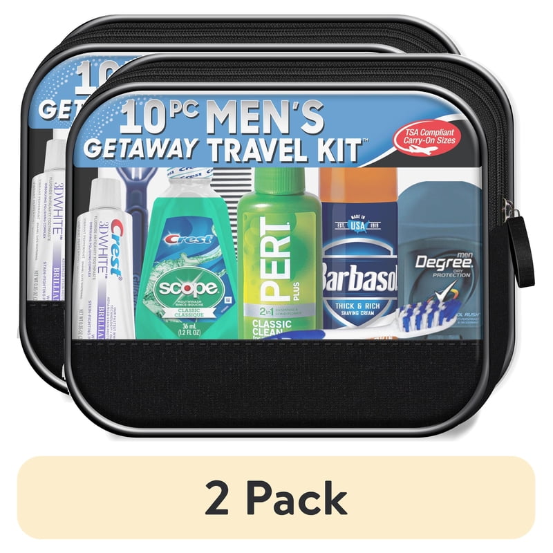 10-Piece Men’s Travel Grooming Kit - TSA Compliant Toiletries Set