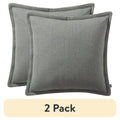 (2 Pack) Reversible Green Cotton Decorative Throw Pillow - 20x20 inches - My Texas House