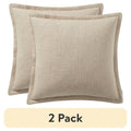 My Texas House 20x20 Reversible Cotton Decorative Pillow - Taupe, 2 Pack
