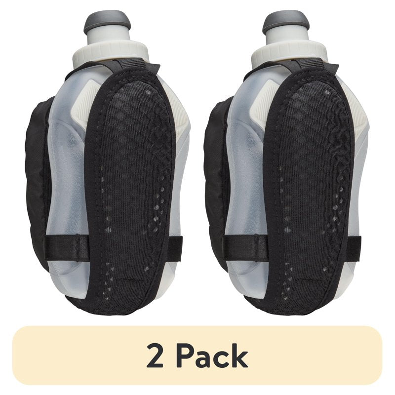 12oz Handheld Running Bottle Holder - 2 Pack, Black/Marigold