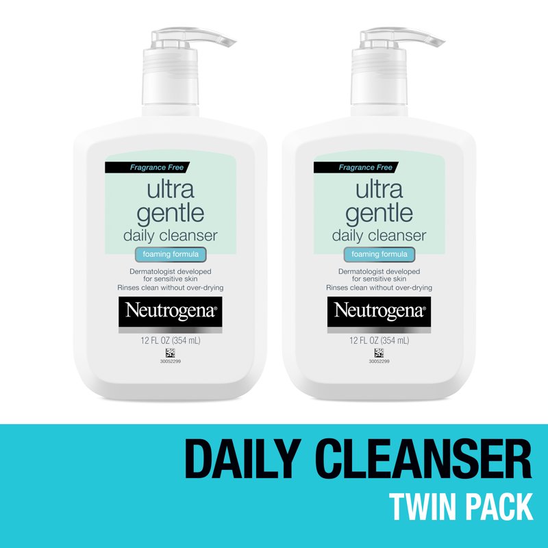 Fragrance-Free Ultra Gentle Foaming Facial Cleanser Twin Pack - 12 fl oz