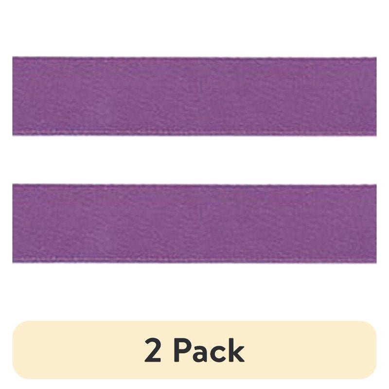 (2 Pack) Offray 5/8" x 18' Satin Ribbon - Amethyst, Single Face, Creative Crafts