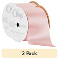 (2 Pack) Offray Satin Ribbon - Carnation Pink 2 1/4 inch Craft & Sewing Trim
