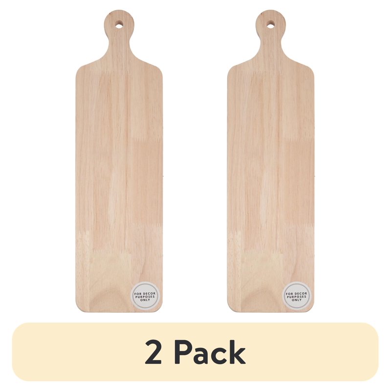 Customizable Long Wooden Board with Handle - 2 Pack