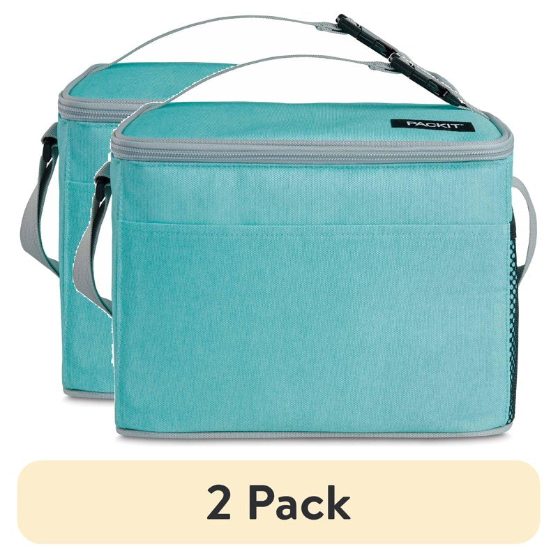Freezable Lunch Cooler Bag - 9 Can Capacity, Soft Mint, 2 Pack