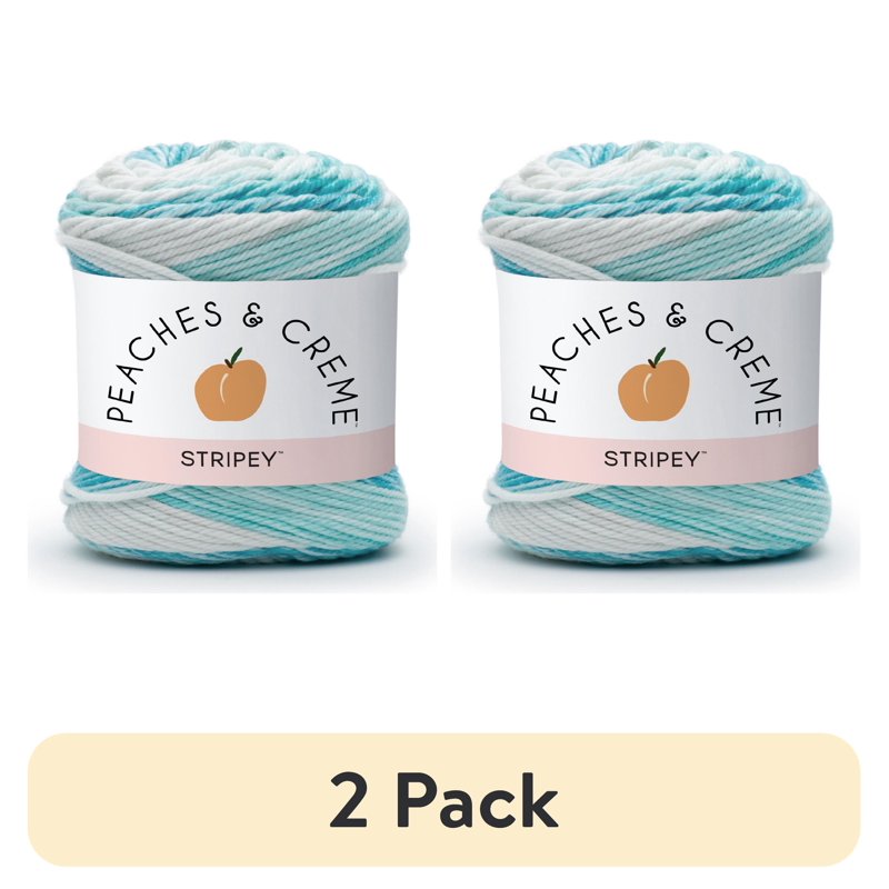 Cotton Yarn Peaches & Crème Stripey 2 Pack Spring Blue Stripes 56.7g