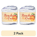 2 Pack Cotton Yarn - Peaches & Creme Stripey Medium Weight Denim 102 Yards