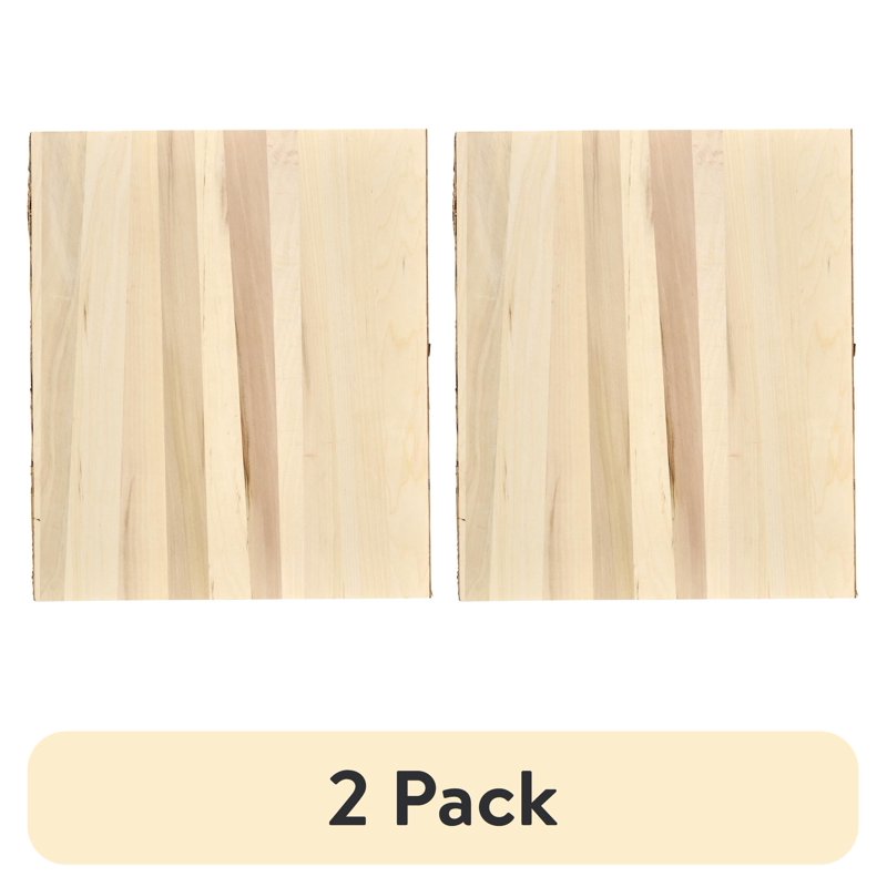 (2 Pack) Rustic Wood Planks 16x18 Inches - Pine Wood Surface for Crafts & Decor - Unfinished Natural Finish - Plaid