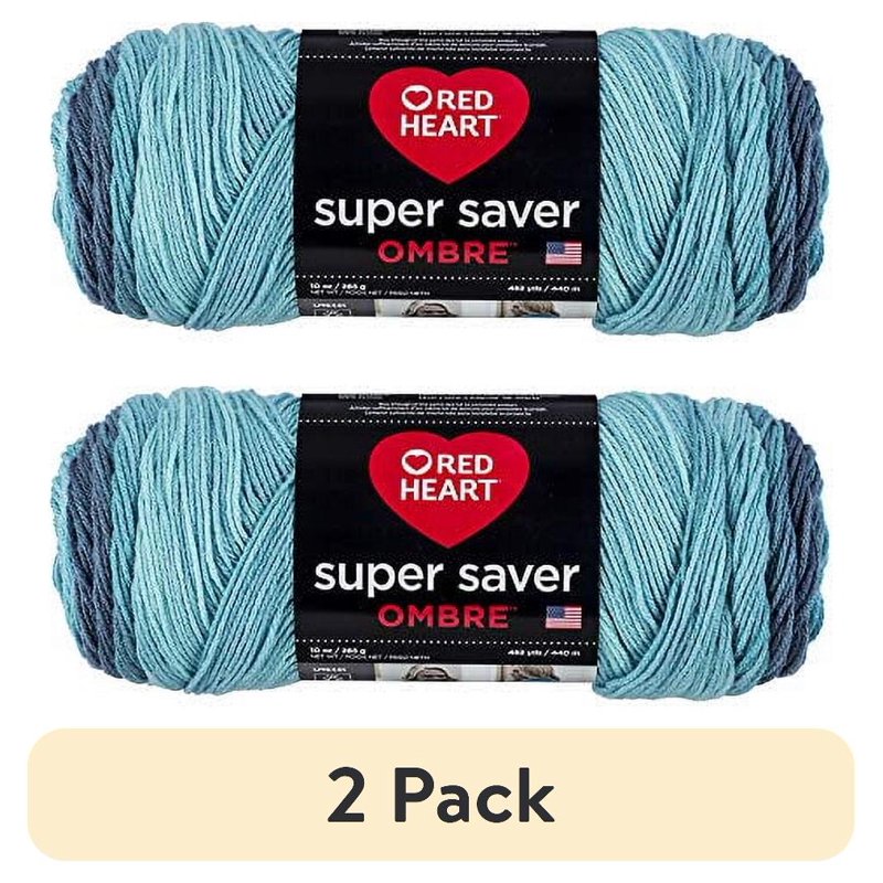 Multicolor Ombre Yarn 2 Pack - Blue-Tiful Gradient Acrylic Wool