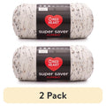 Red Heart Super Saver Jumbo Yarn 2 Pack - Aran Fleck, Medium #4 Acrylic, 10oz/283g